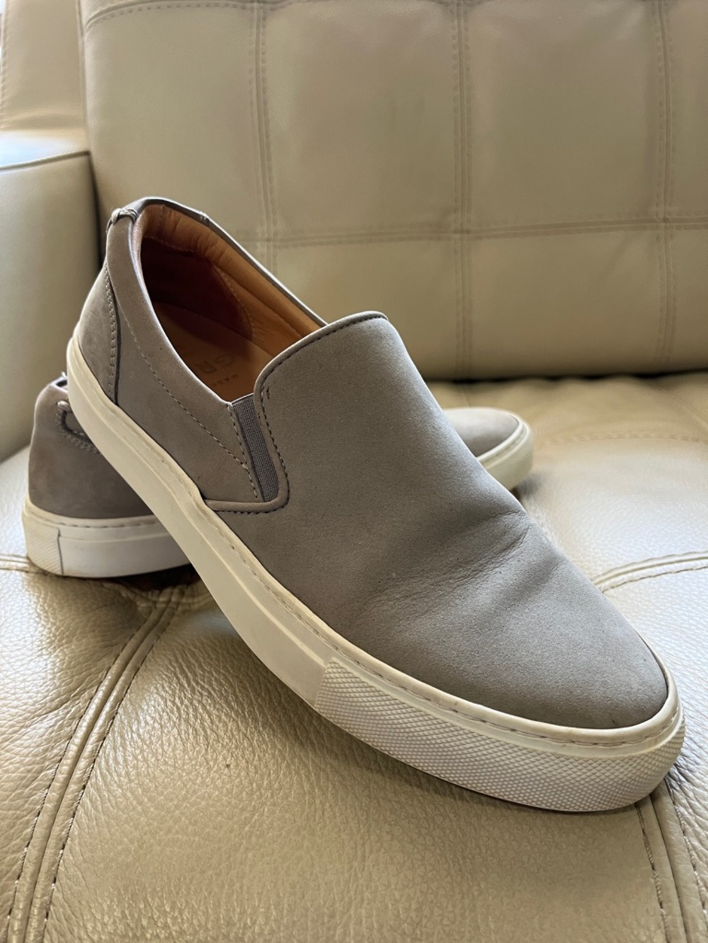 Greats Taupe Suede Slip-On Sneakers Size 9.5